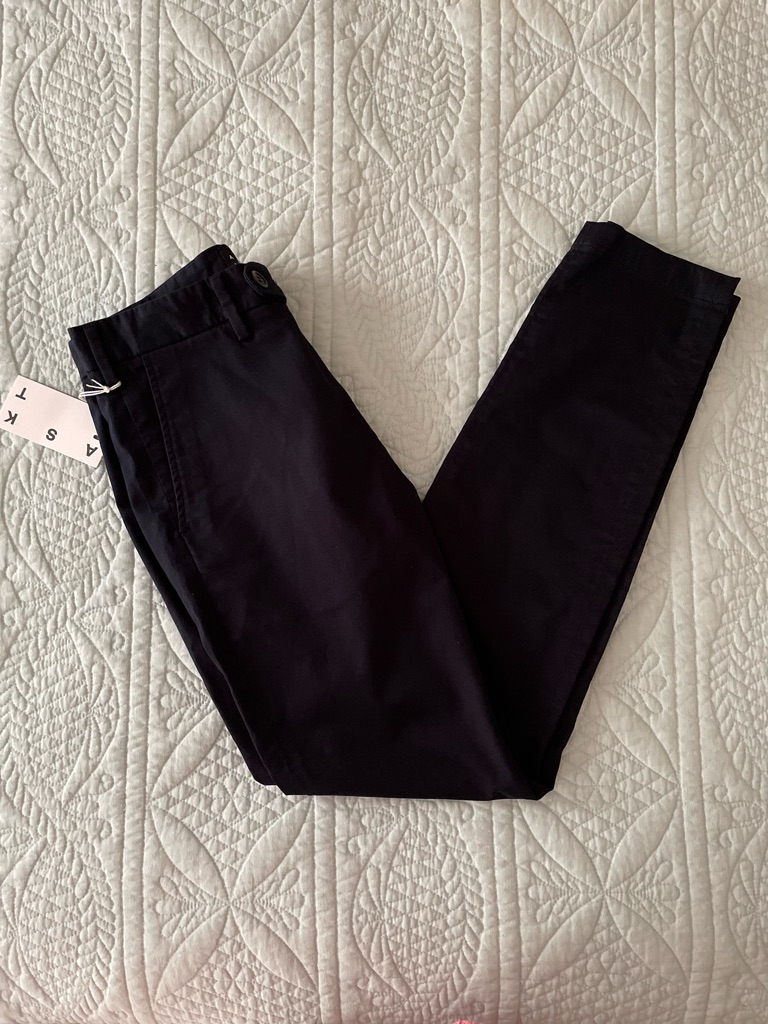 Asket Cotton Blend Dark Navy Classic Chino New With Tags Slim 28 Italian Fabric — image 3 of 8